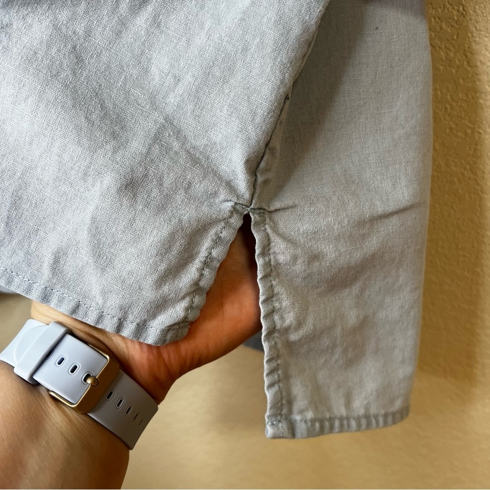 dip brand, size 2x, light blue linen / cotton shirt - Picture 6 of 10